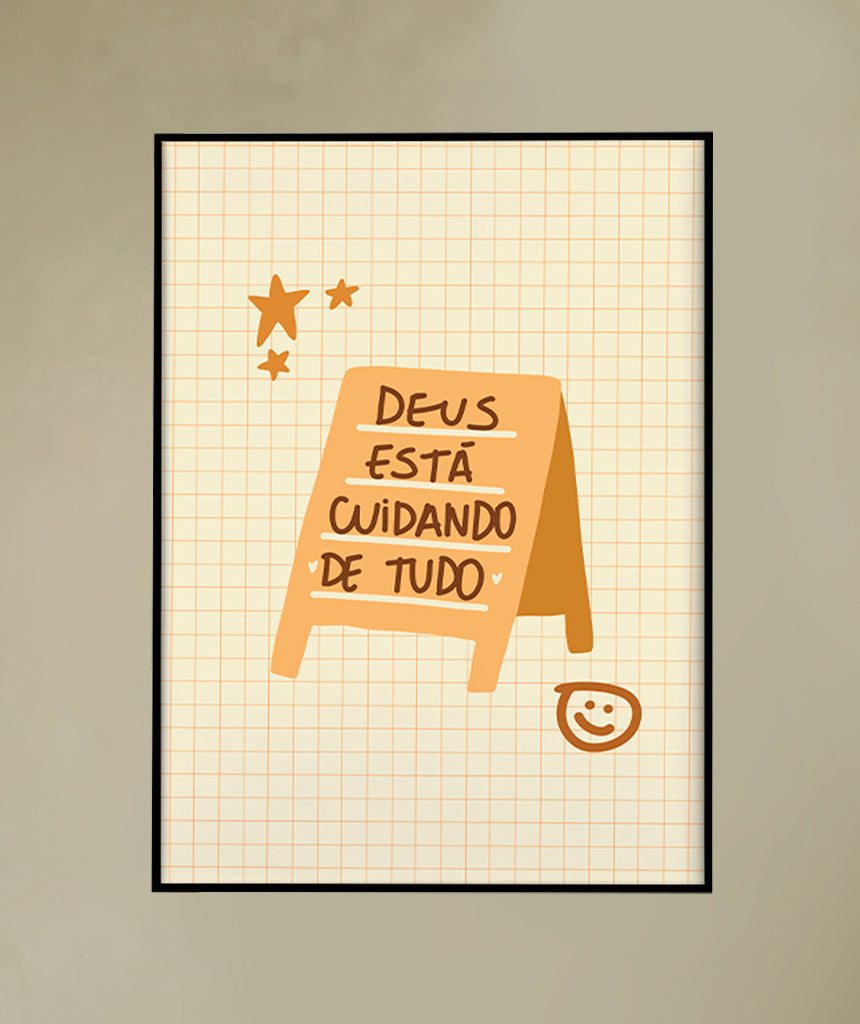 Quadro Deus está cuidando