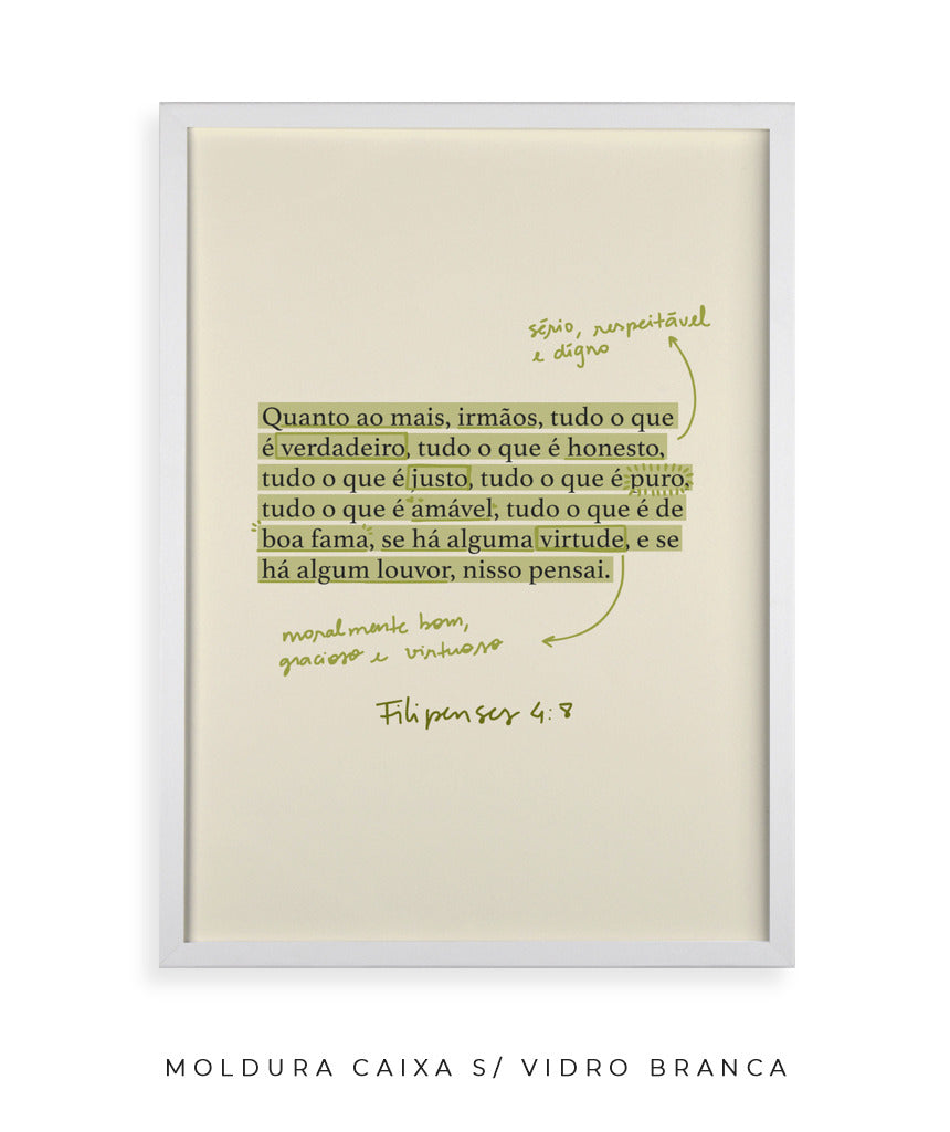 Quadro Filipenses 4:8