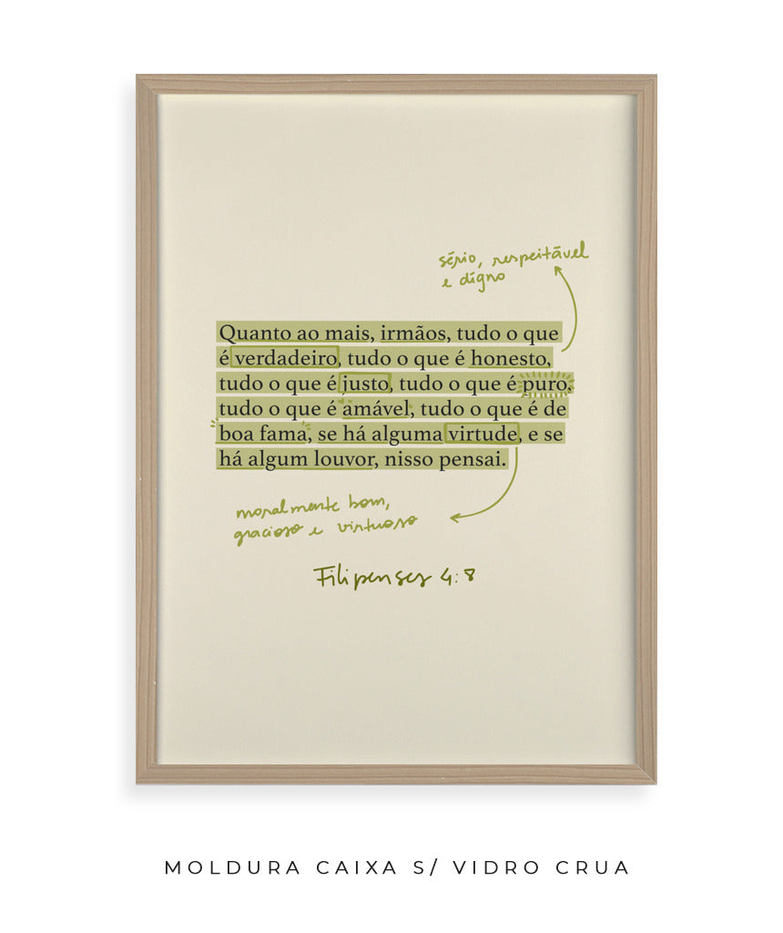 Quadro Filipenses 4:8