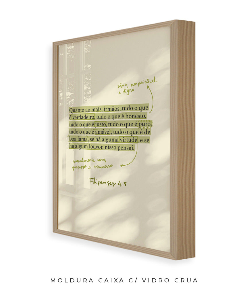 Quadro Filipenses 4:8