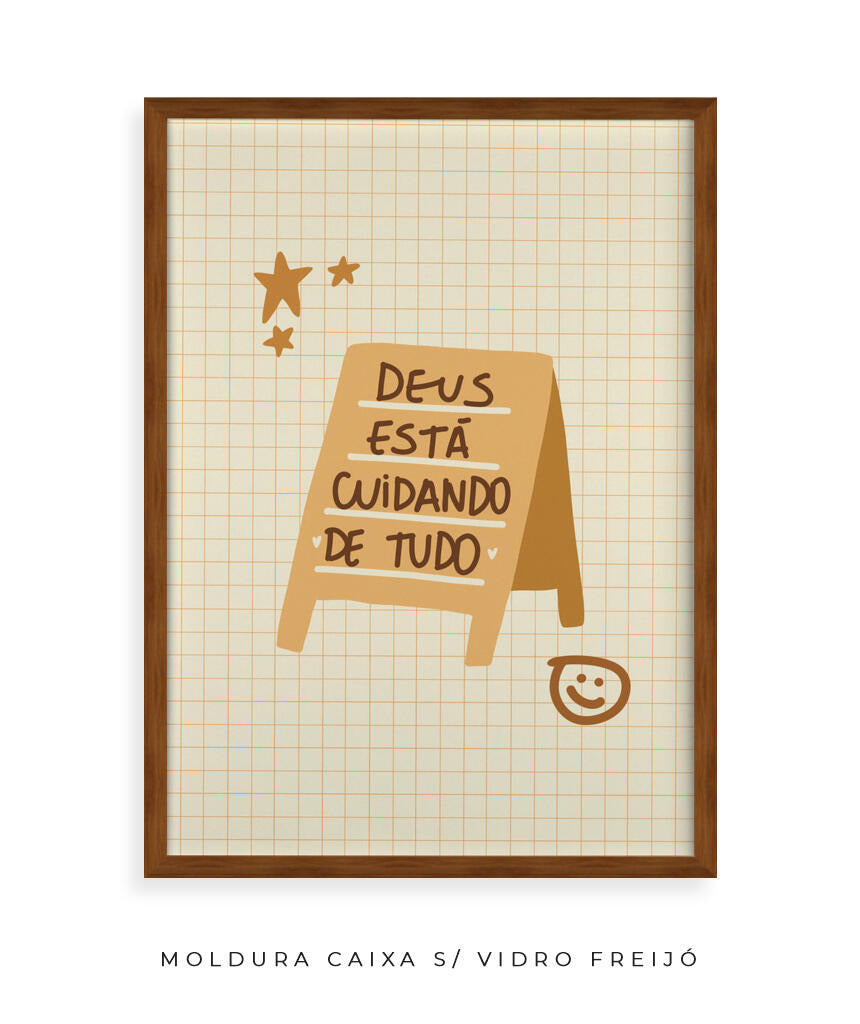 Quadro Deus está cuidando