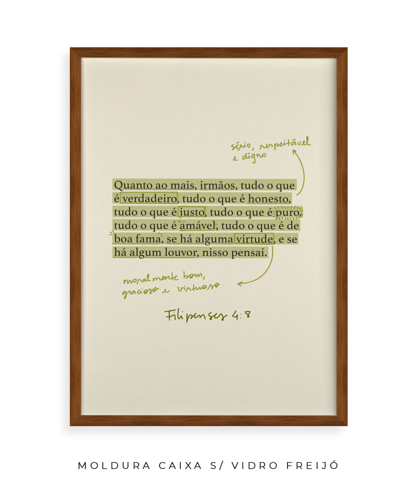 Quadro Filipenses 4:8