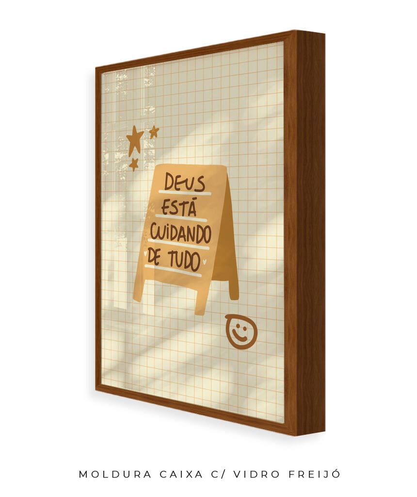 Quadro Deus está cuidando