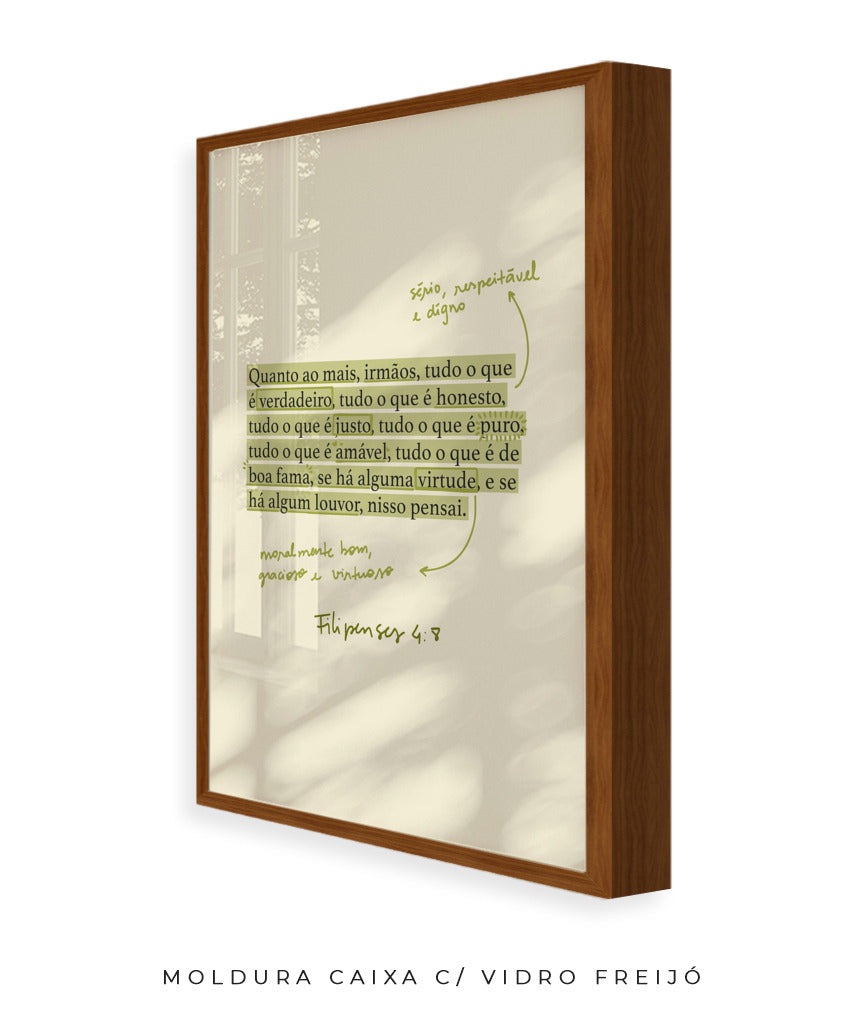 Quadro Filipenses 4:8