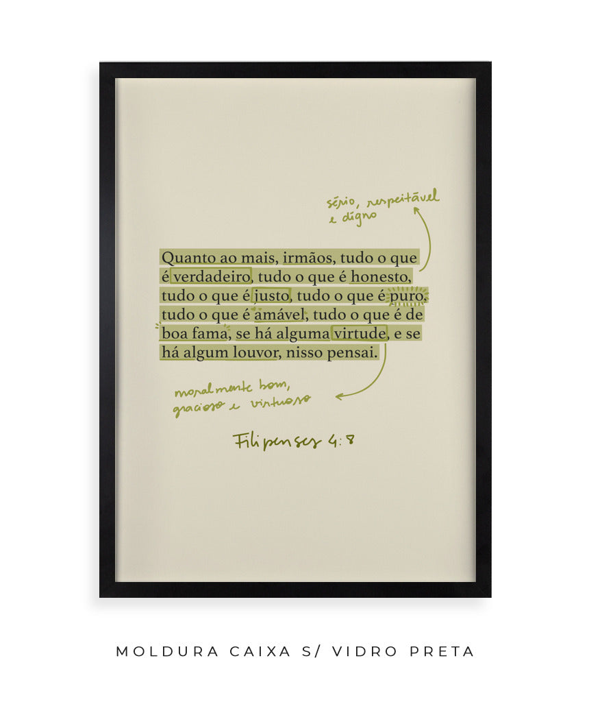 Quadro Filipenses 4:8
