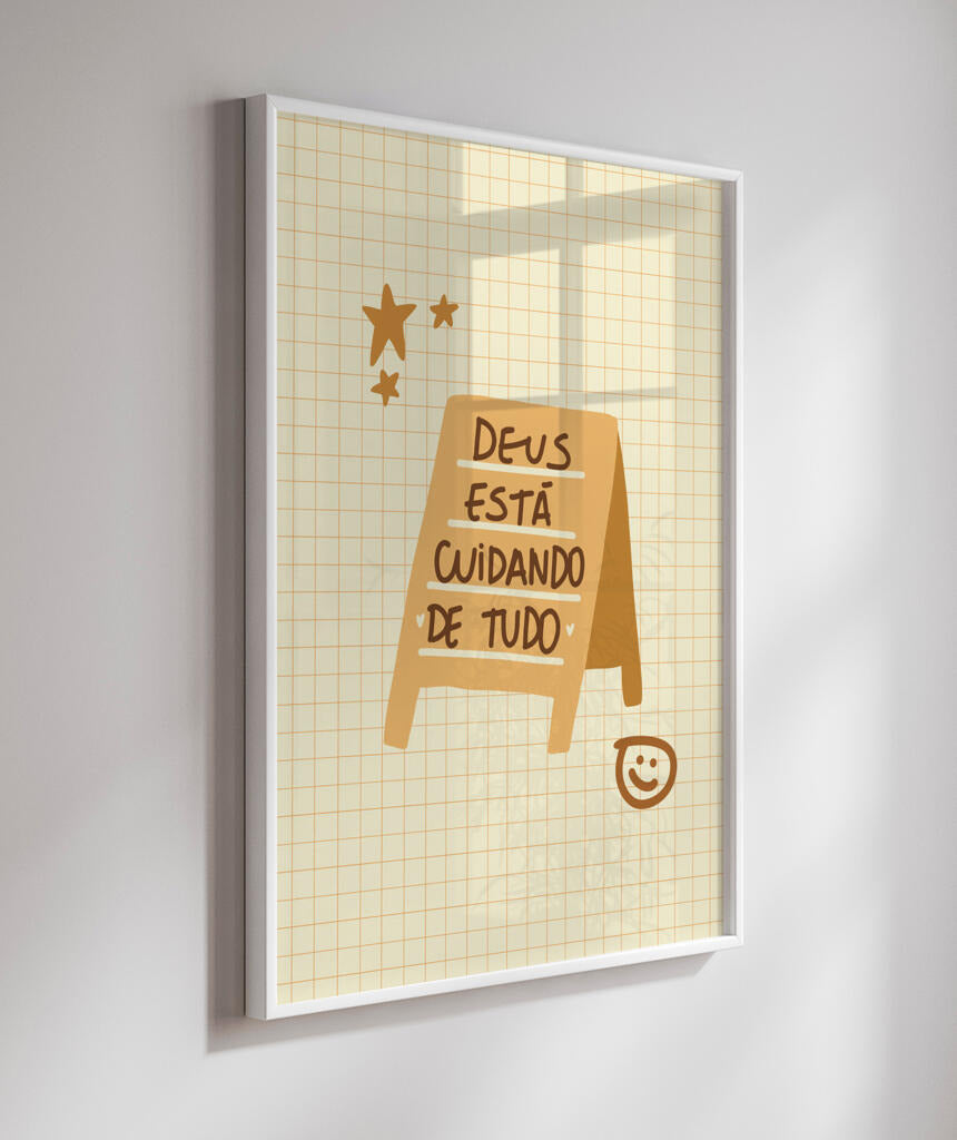 Quadro Deus está cuidando