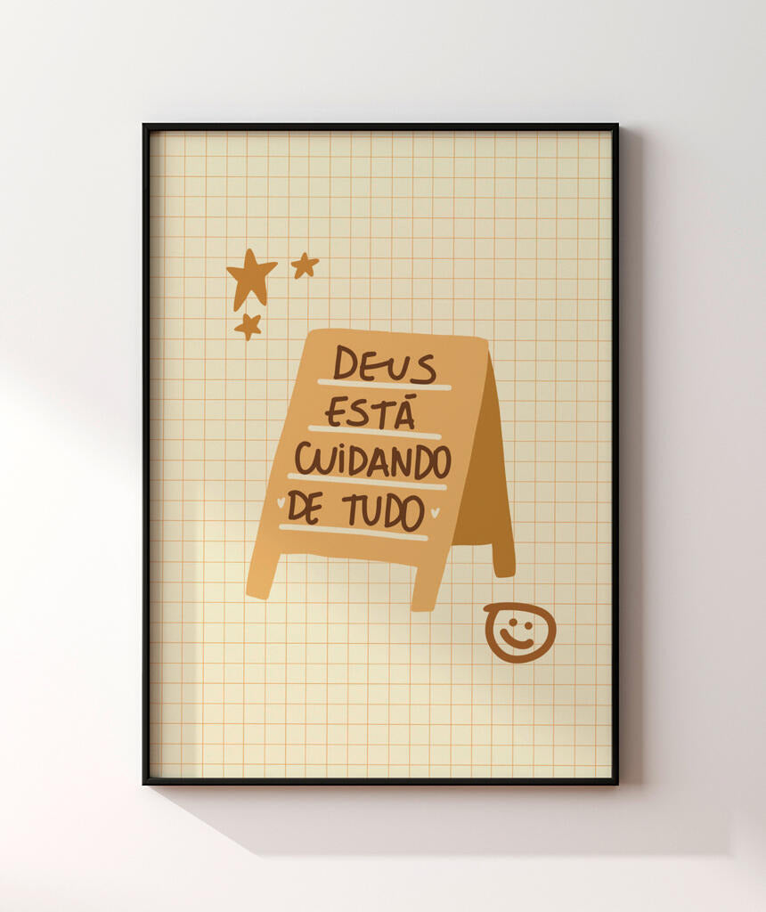 Quadro Deus está cuidando
