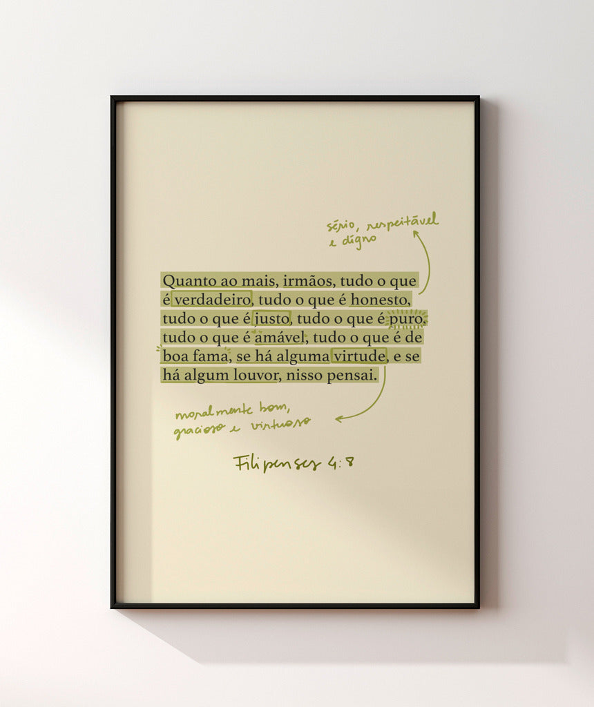 Quadro Filipenses 4:8