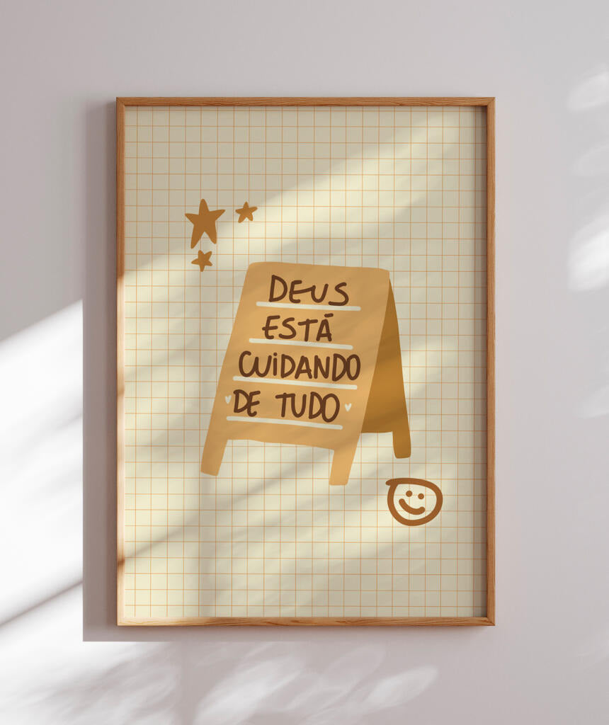 Quadro Deus está cuidando