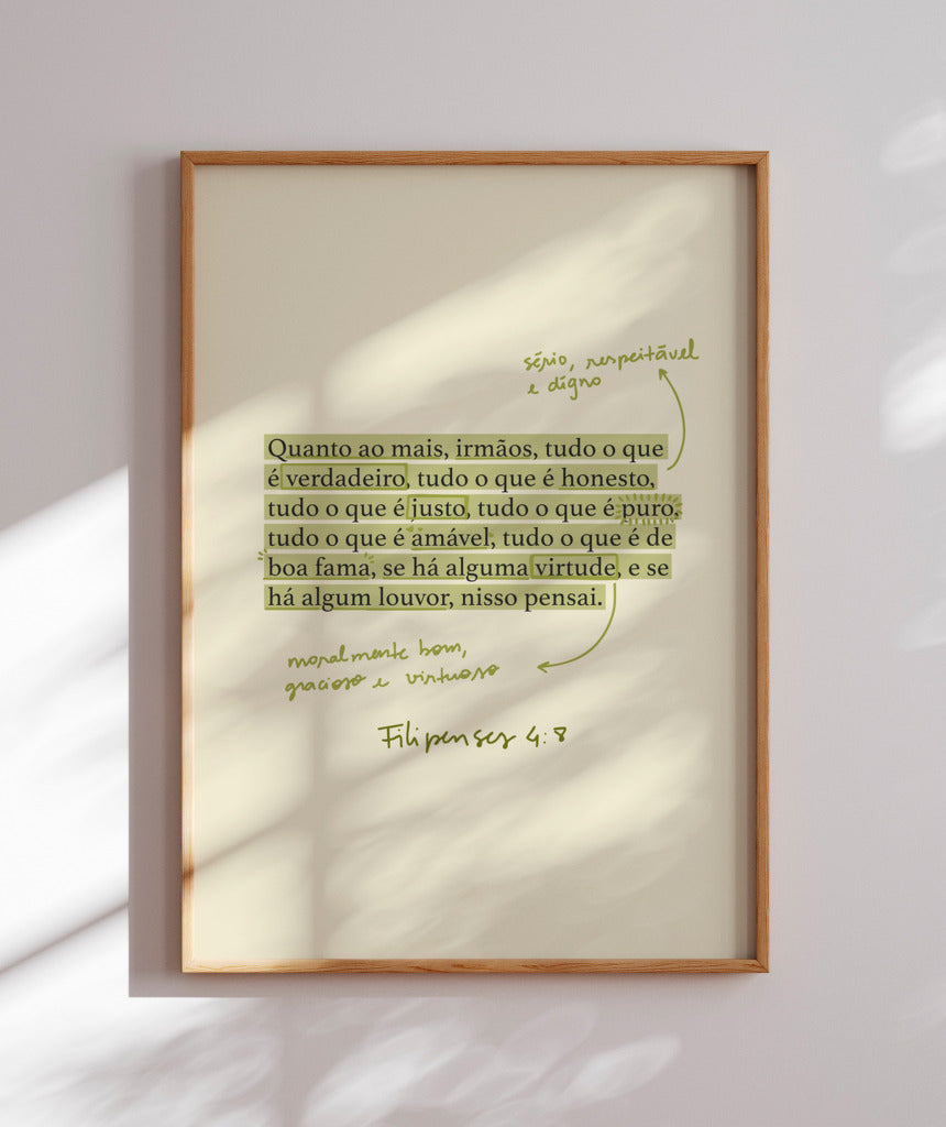 Quadro Filipenses 4:8
