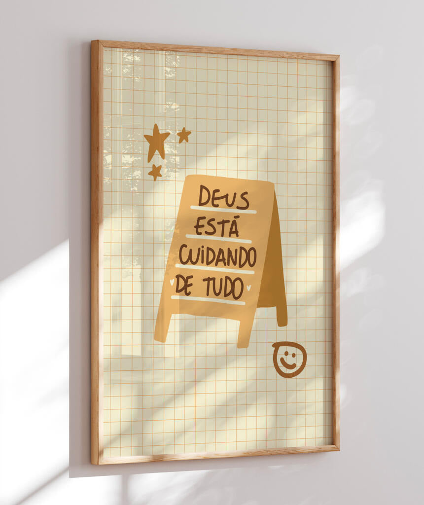 Quadro Deus está cuidando