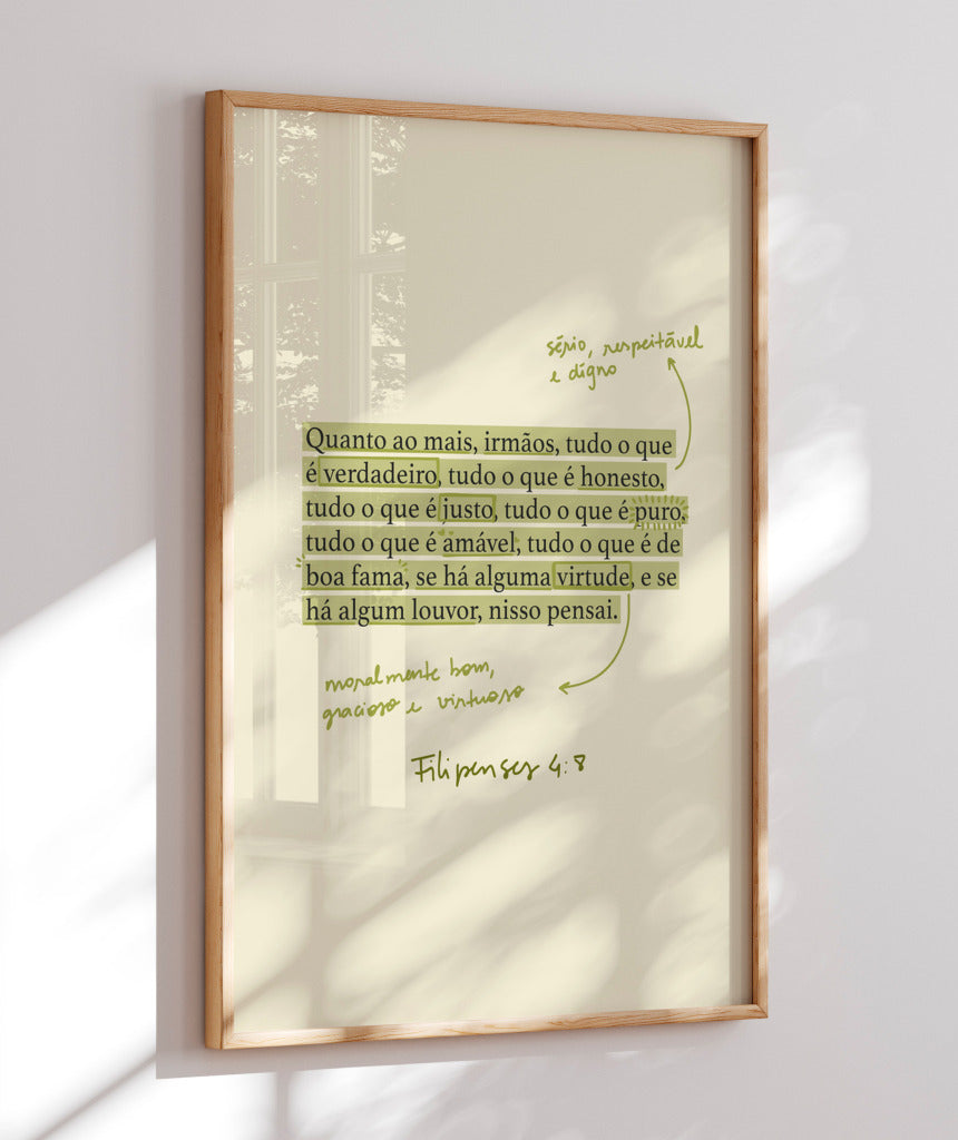 Quadro Filipenses 4:8
