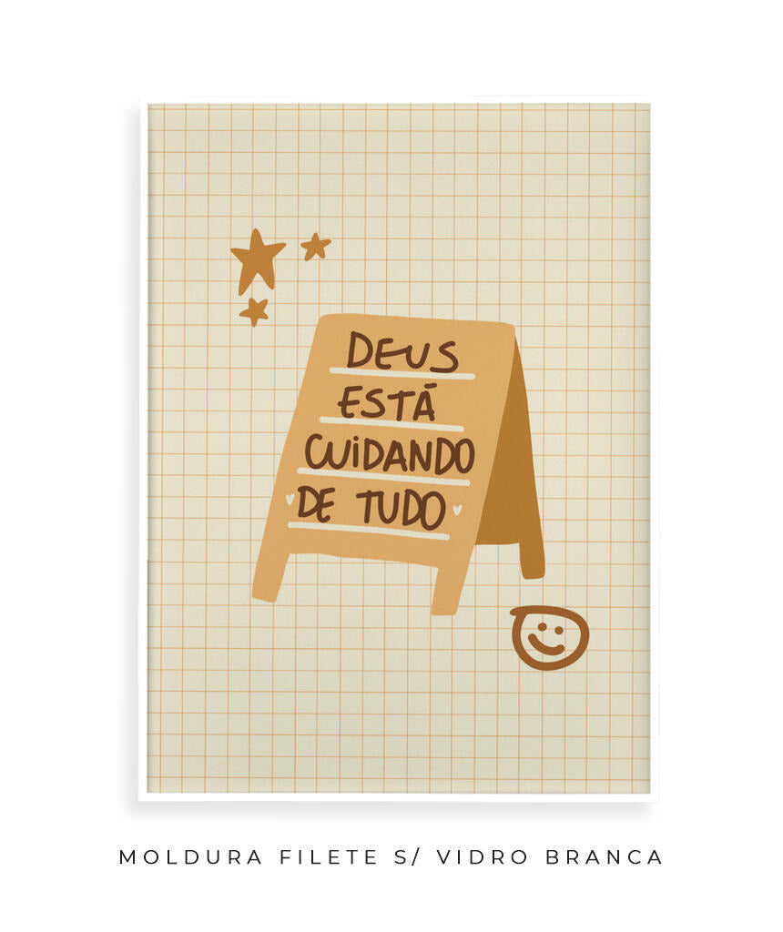 Quadro Deus está cuidando
