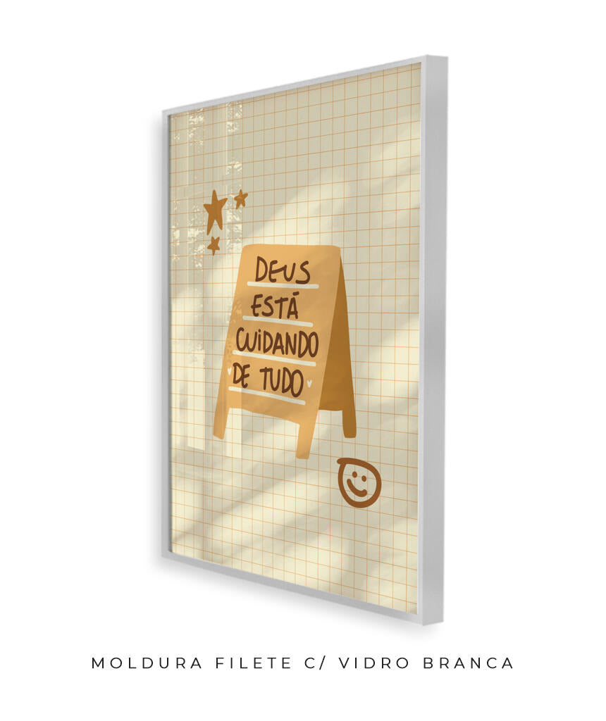 Quadro Deus está cuidando
