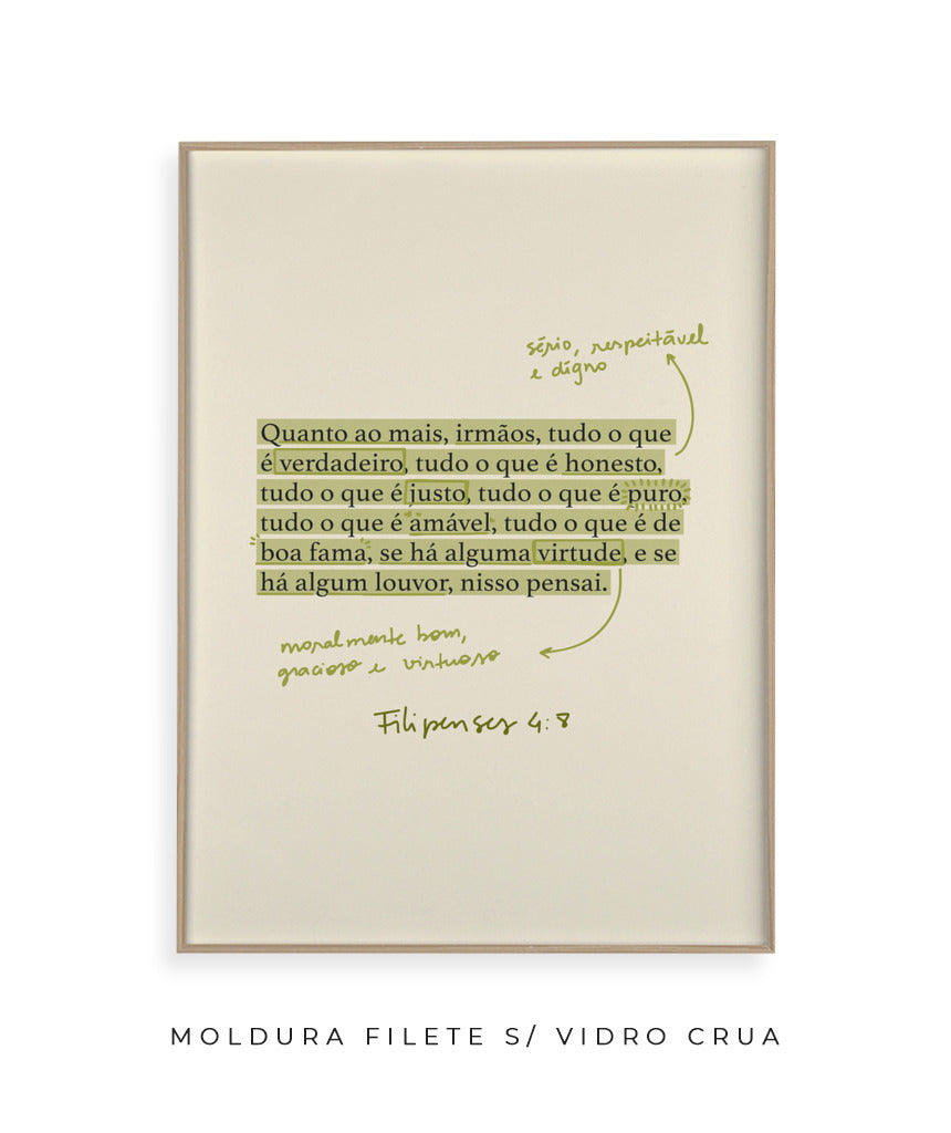 Quadro Filipenses 4:8