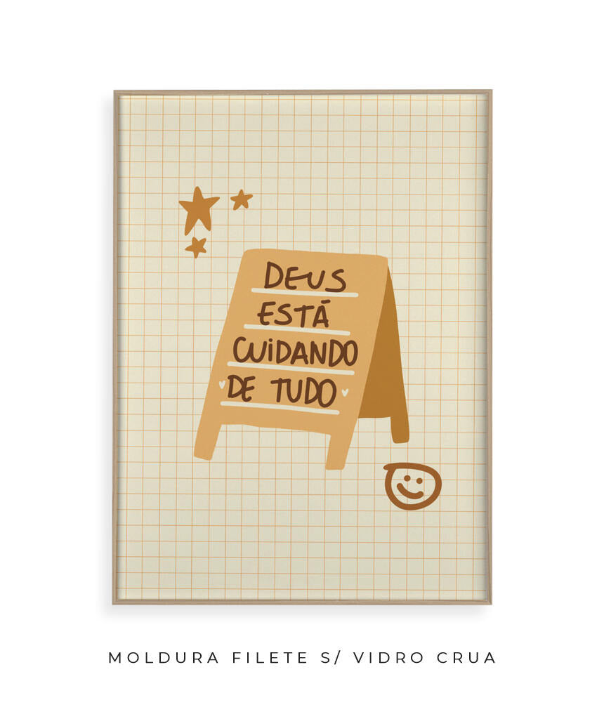 Quadro Deus está cuidando