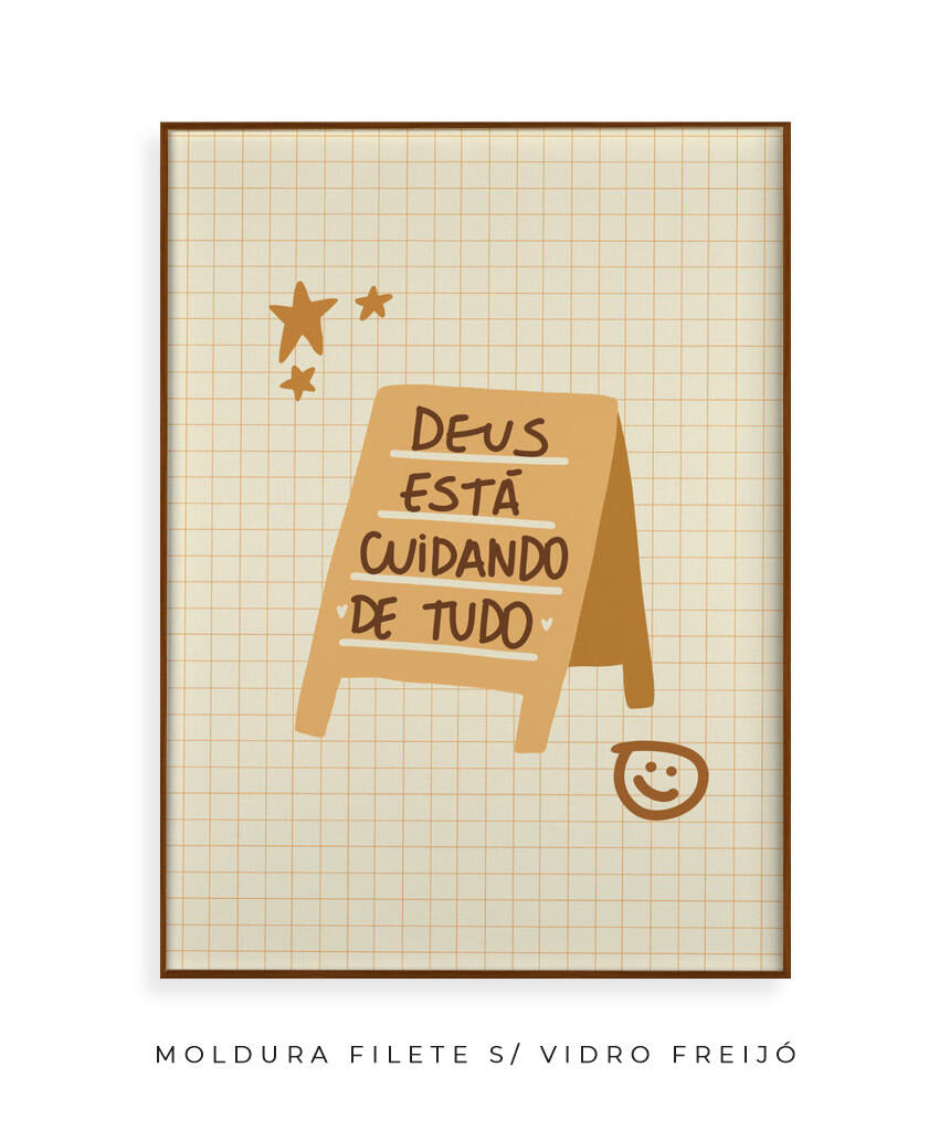 Quadro Deus está cuidando